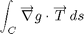 $$ \int_C \overrightarrow\nabla g \cdot \overrightarrow T \, ds$$
