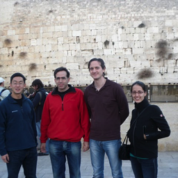 With my students in Jerusalem: Peter Kim, Christian Tomasetti, and Amanda Galante.  2010.