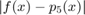 $|f(x)-p_5(x)|$