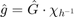 $\hat g = \hat G\cdot \chi_{h^{-1}}$